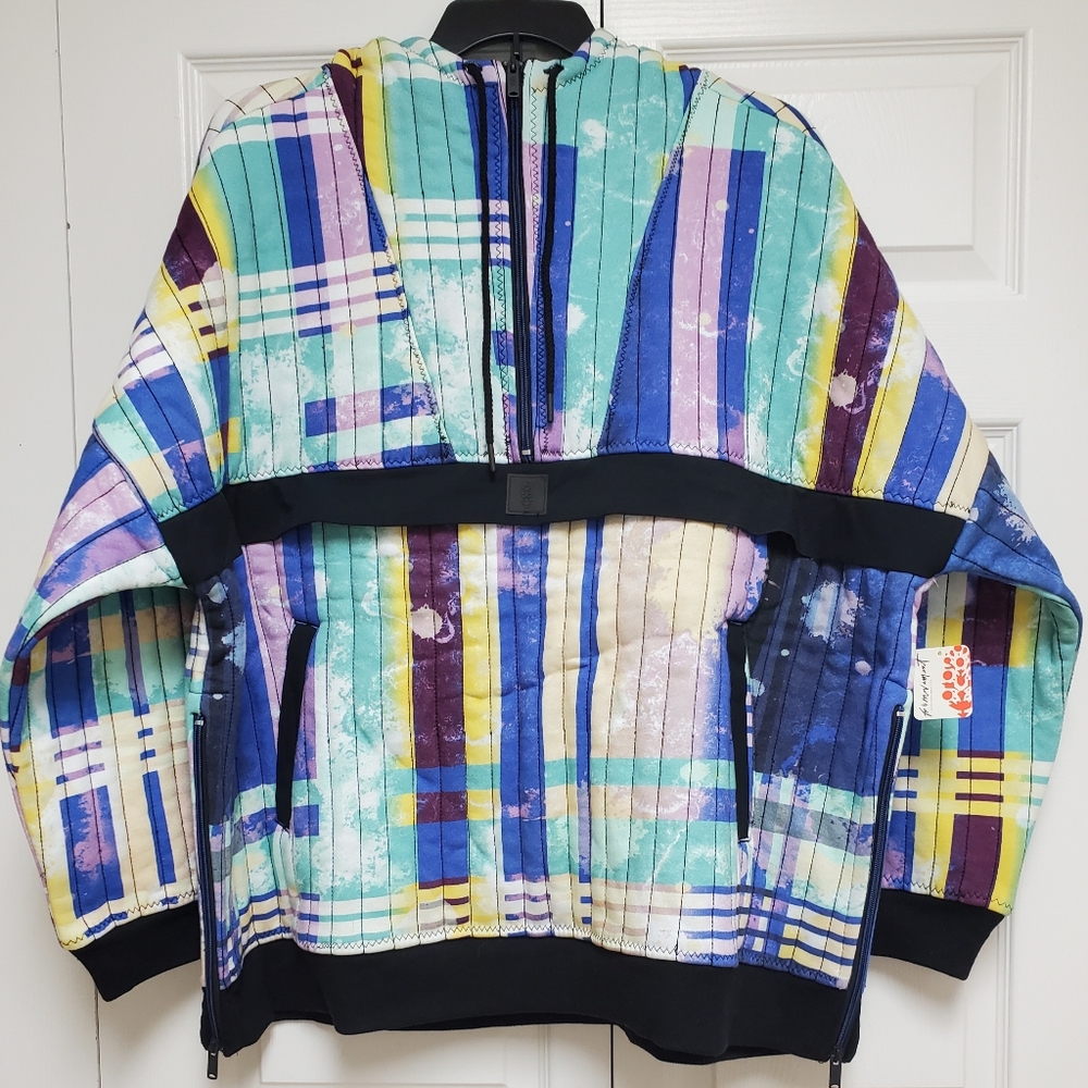 FP Movement Fast Times Hoodie/Beach Plaid Blue - Picture 4 of 14